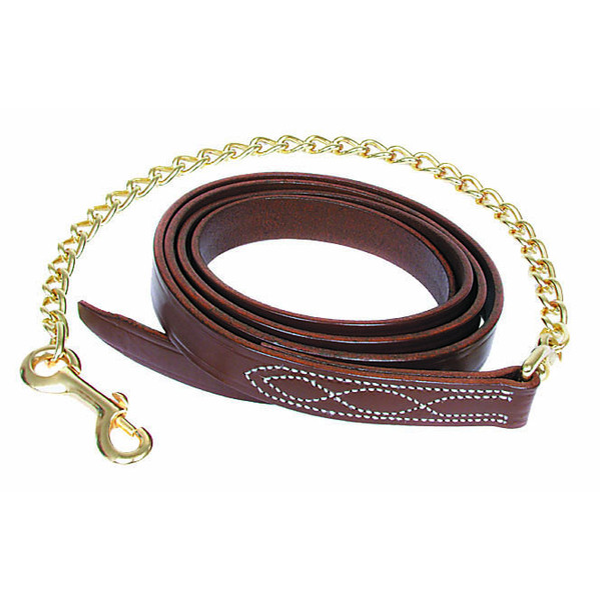 Walsh Fancy Stitch Leather Lead with Chain